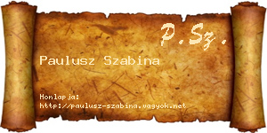 Paulusz Szabina névjegykártya